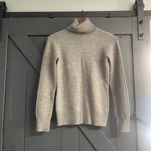 French Connection Gray Ribbed Turtleneck Sweater